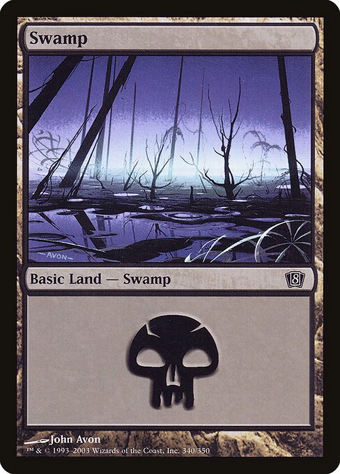 Swamp — Eighth Edition #340★, art by John Avon