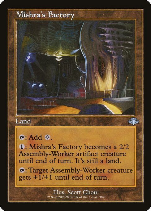 Mishra's Factory — Dominaria Remastered #399, art by Scott Chou