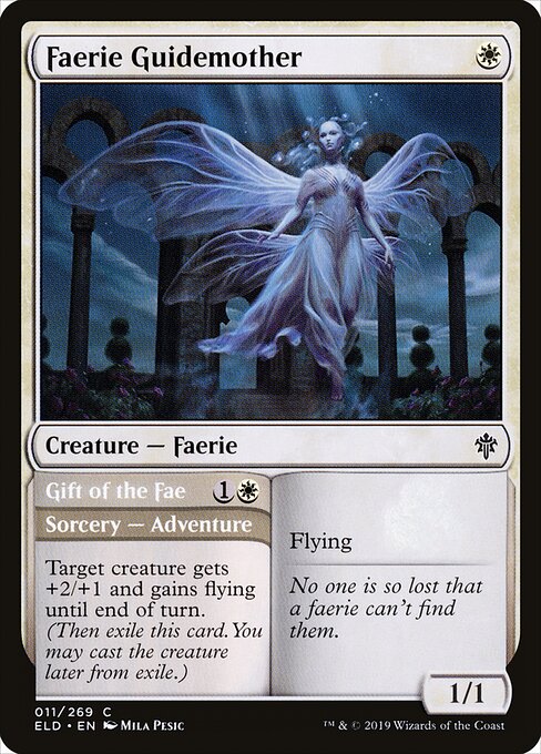 Faerie Guidemother // Gift of the Fae — Throne of Eldraine #11, art by Mila Pesic