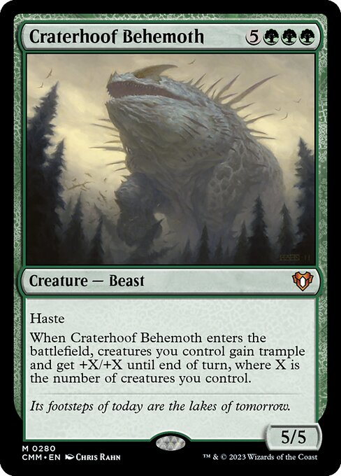 Craterhoof Behemoth — Commander Masters #280, art by Chris Rahn