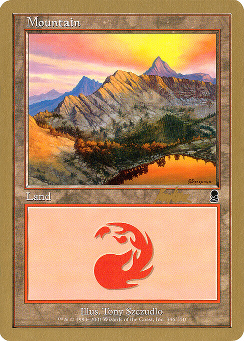 Mountain — World Championship Decks 2002 #bk346, art by Tony Szczudlo