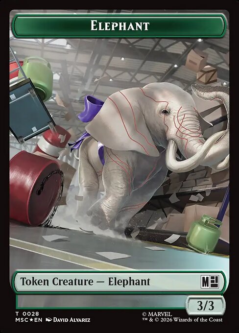 Elephant — Marvel Super Heroes Commander Tokens #28, art by David Álvarez