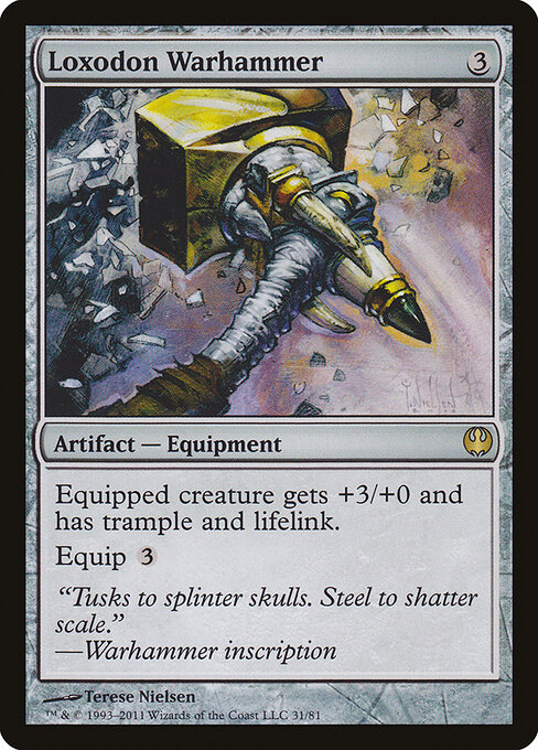 Loxodon Warhammer — Duel Decks: Knights vs. Dragons #31, art by Terese Nielsen