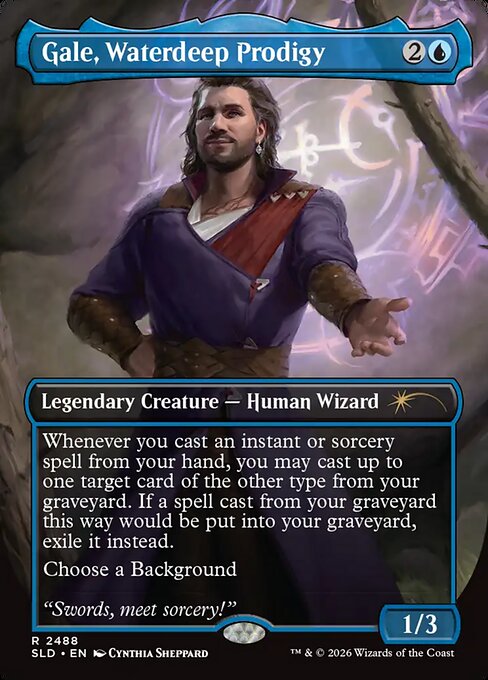 Gale, Waterdeep Prodigy — Secret Lair Drop #2488, art by Cynthia Sheppard