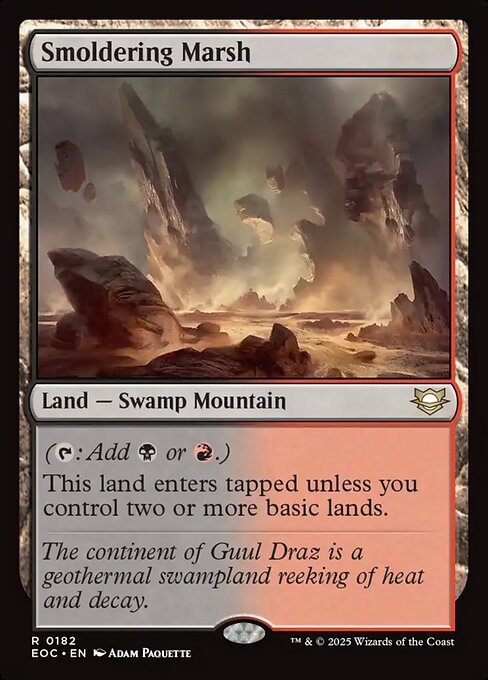 Smoldering Marsh — Edge of Eternities Commander #182, art by Adam Paquette