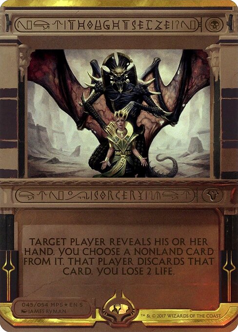 Thoughtseize — Amonkhet Invocations #45, art by James Ryman