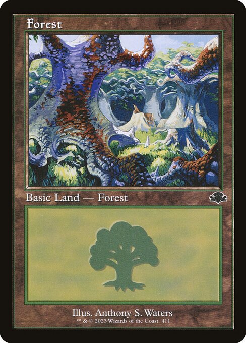 Forest — Dominaria Remastered #411, art by Anthony S. Waters