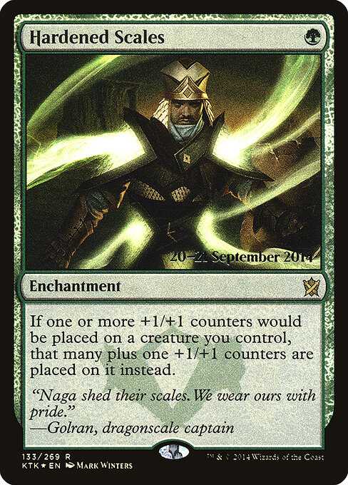 Hardened Scales — Khans of Tarkir Promos #133s, art by Mark Winters