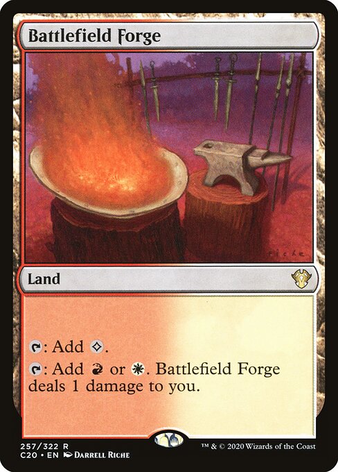 Battlefield Forge — Commander 2020 #257, art by Darrell Riche