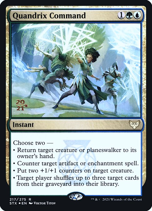 Quandrix Command — Strixhaven: School of Mages Promos #217s, art by Viktor Titov