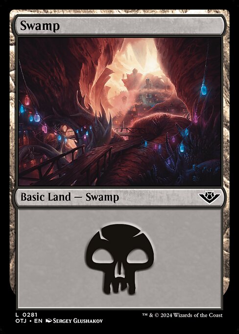 Swamp — Outlaws of Thunder Junction #281, art by Sergey Glushakov