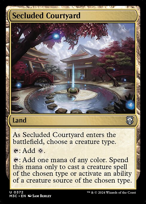 Secluded Courtyard — Modern Horizons 3 Commander #372, art by Sam Burley
