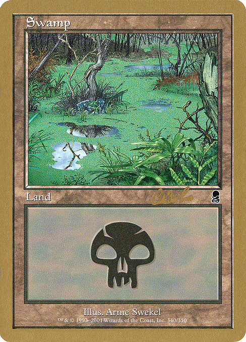 Swamp — World Championship Decks 2002 #cr340, art by Arnie Swekel