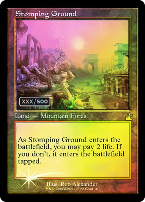 Stomping Ground — Ravnica Remastered #413z, art by Rob Alexander