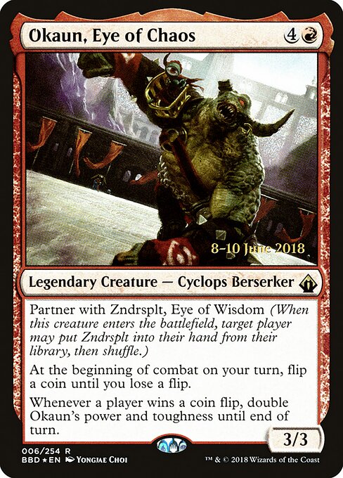 Okaun, Eye of Chaos — Battlebond Promos #6s, art by Yongjae Choi