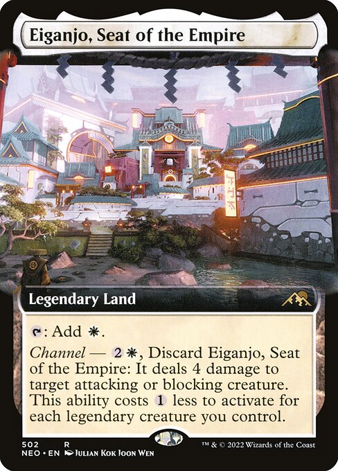 Eiganjo, Seat of the Empire — Kamigawa: Neon Dynasty #502, art by Julian Kok Joon Wen