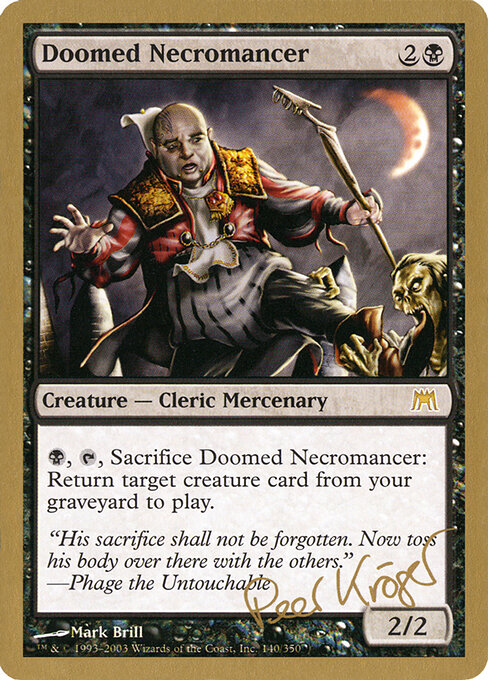Doomed Necromancer — World Championship Decks 2003 #pk140, art by Mark Brill