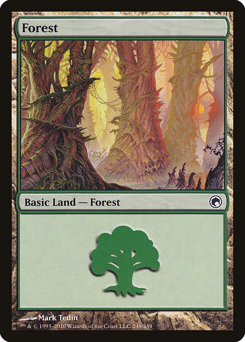 Forest — Scars of Mirrodin #249, art by Mark Tedin