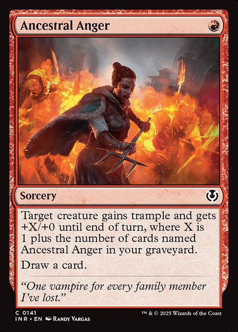 Ancestral Anger — Innistrad Remastered #141, art by Randy Vargas