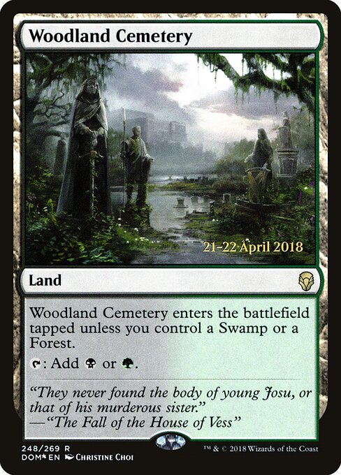 Woodland Cemetery — Dominaria Promos #248s, art by Christine Choi