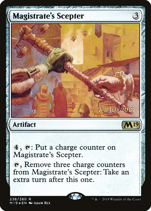 Magistrate's Scepter — Core Set 2019 Promos #238s, art by Adam Rex