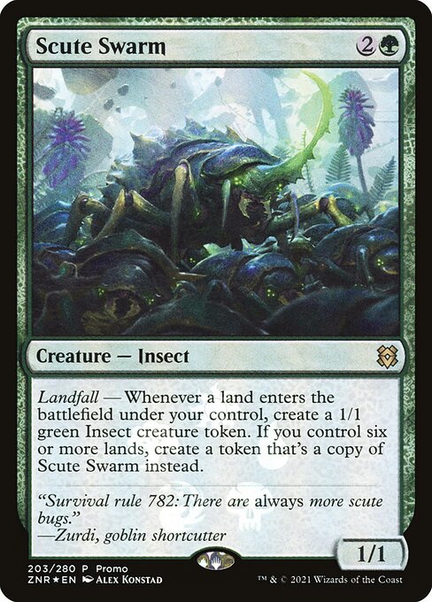 Scute Swarm — Zendikar Rising Promos #203★, art by Alex Konstad