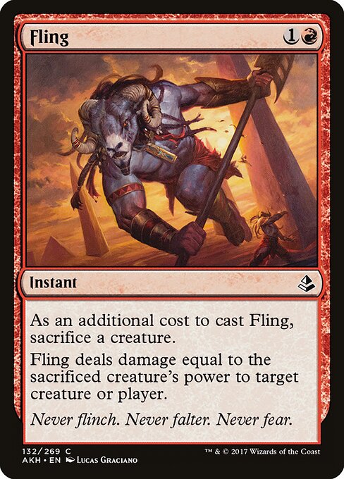 Fling — Amonkhet #132, art by Lucas Graciano