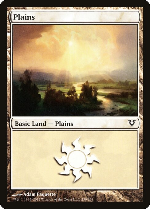 Plains — Avacyn Restored #230, art by Adam Paquette