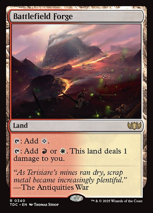 Battlefield Forge — Tarkir: Dragonstorm Commander #340, art by Thomas Stoop