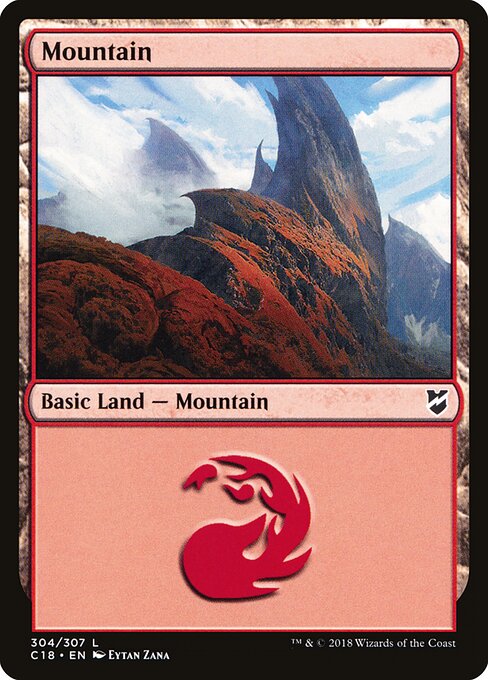 Mountain — Commander 2018 #304, art by Eytan Zana