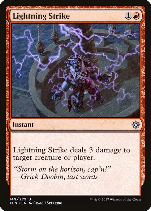 Lightning Strike — Ixalan #149, art by Craig J Spearing