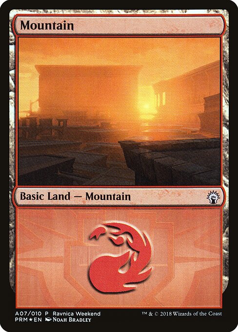 Mountain — GRN Ravnica Weekend #A07, art by Noah Bradley