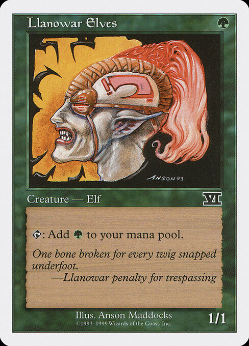 Llanowar Elves — Battle Royale Box Set #39, art by Anson Maddocks