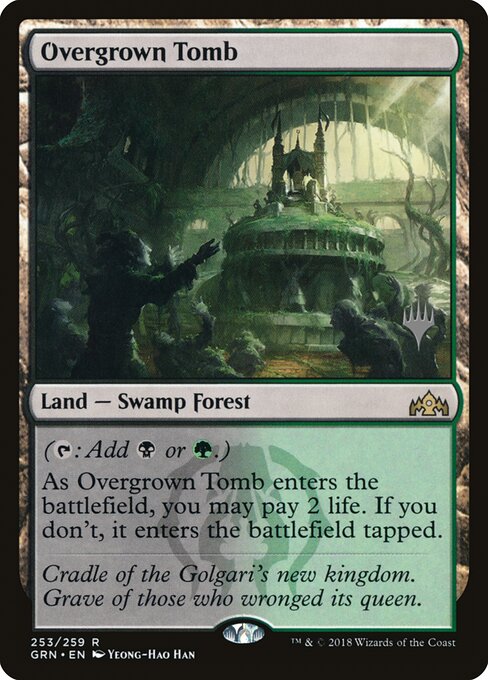 Overgrown Tomb — Guilds of Ravnica Promos #253p, art by Yeong-Hao Han