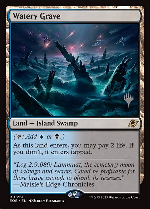 Watery Grave — Edge of Eternities Promos #261p, art by Sergey Glushakov