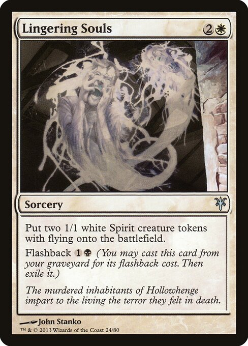Lingering Souls — Duel Decks: Sorin vs. Tibalt #24, art by John Stanko