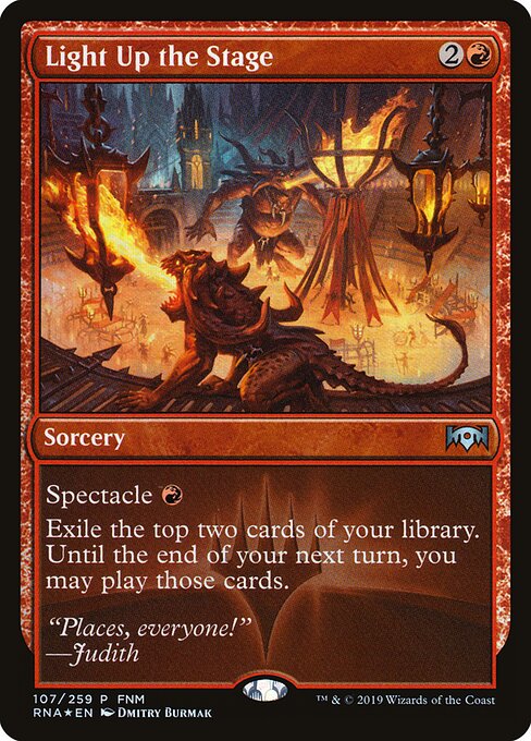 Light Up the Stage — Ravnica Allegiance Promos #107, art by Dmitry Burmak