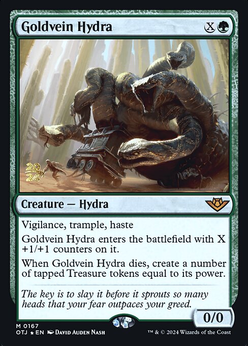Goldvein Hydra — Outlaws of Thunder Junction Promos #167s, art by David Auden Nash