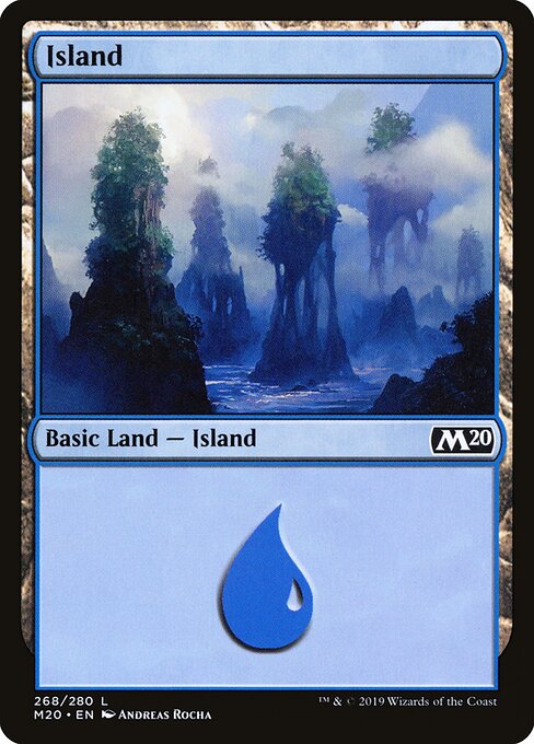 Island — Core Set 2020 #268, art by Andreas Rocha