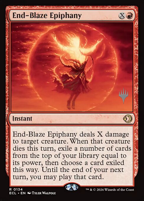 End-Blaze Epiphany — Lorwyn Eclipsed Promos #134p, art by Tyler Walpole
