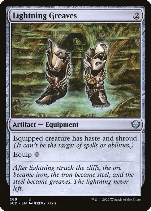 Lightning Greaves — Starter Commander Decks #269, art by Jeremy Jarvis