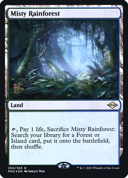 Misty Rainforest — Modern Horizons 2 Promos #250s, art by Shelly Wan