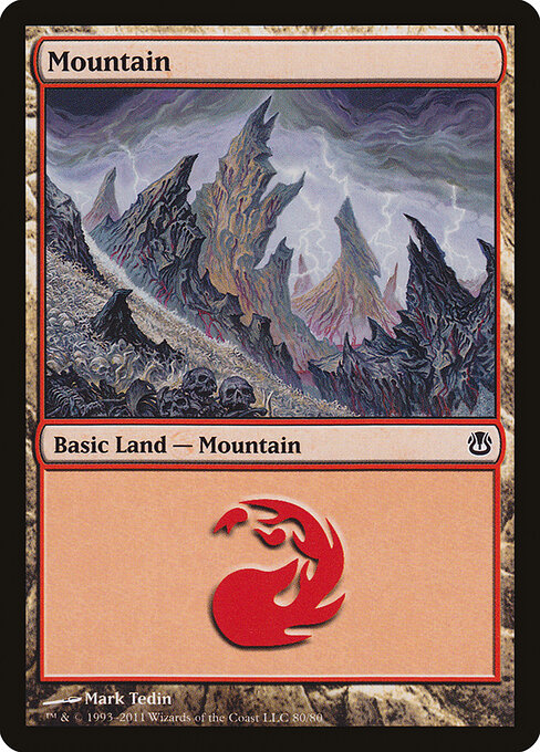 Mountain — Duel Decks: Ajani vs. Nicol Bolas #80, art by Mark Tedin