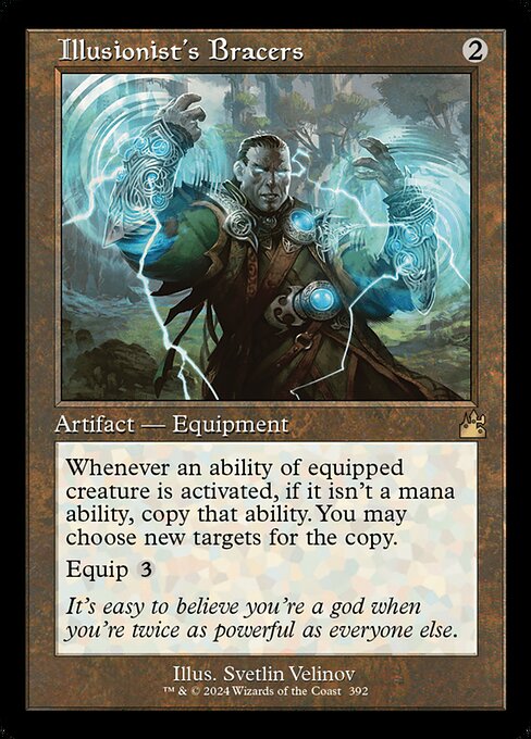 Illusionist's Bracers — Ravnica Remastered #392, art by Svetlin Velinov