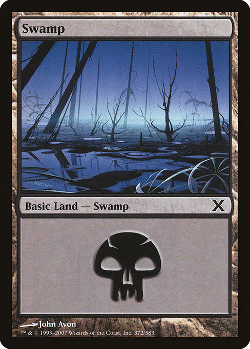 Swamp — Tenth Edition #372, art by John Avon