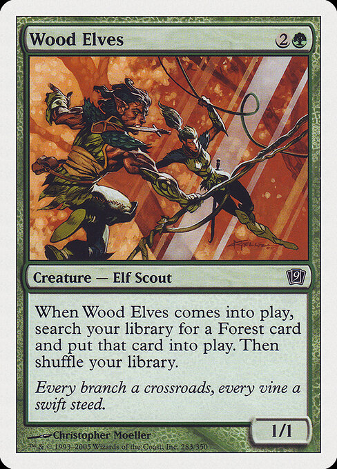 Wood Elves — Ninth Edition #283, art by Christopher Moeller