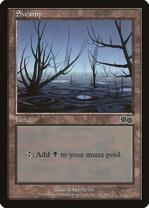 Swamp — Urza's Saga #341, art by John Avon