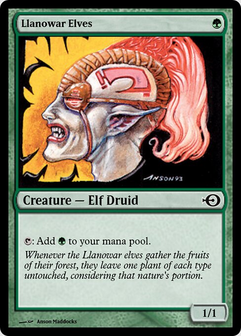 Llanowar Elves — Magic Online Promos #31379, art by Anson Maddocks