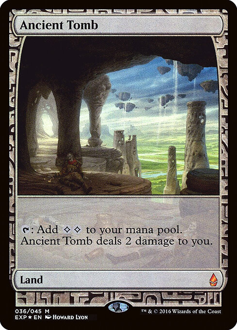 Ancient Tomb — Zendikar Expeditions #36, art by Howard Lyon