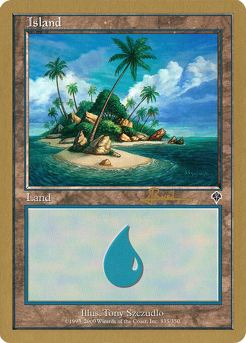Island — World Championship Decks 2001 #ar335a, art by Tony Szczudlo